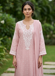 Mul Chanderi Chikankari Suit Set 37