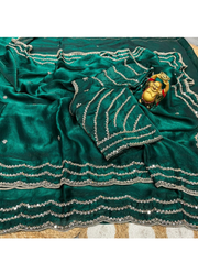 Pure Fandy Satin Silk Saree with Rose Gold Beadwork 31