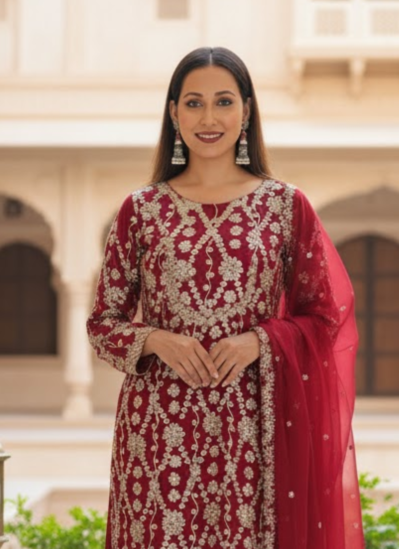 Graceful Gota Patti Pakistani Kameez Salwar – Chiffon Charm for Women