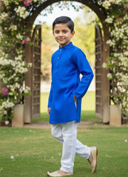 Royal Blue Kids Kurta Pajama Set – Elegant Ethnic Wear 4