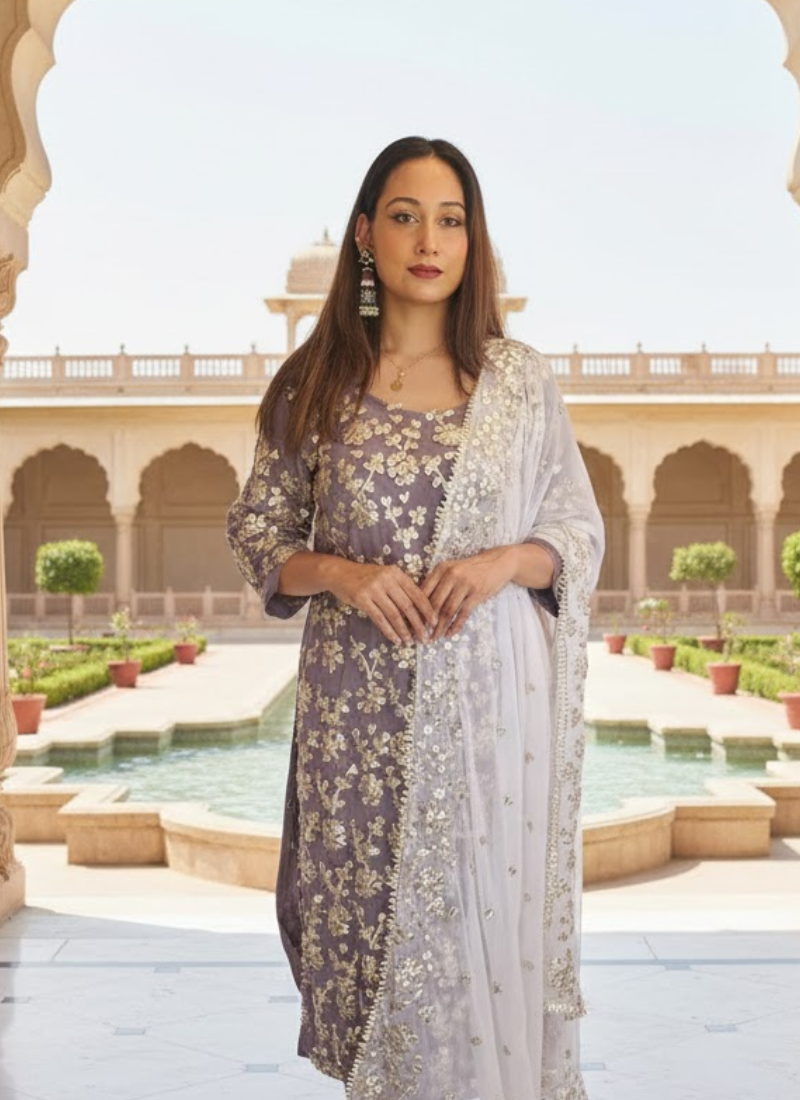 Pakistani Chiffon Gota Patti Suit – Graceful Wear for Women