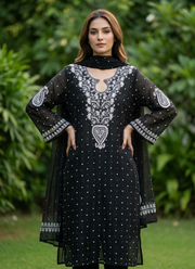 Mul Chanderi Chikankari Suit Set | Indian Salwar Suit Online Australia 31