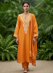 Mul Chanderi Chikankari Suit Set 9