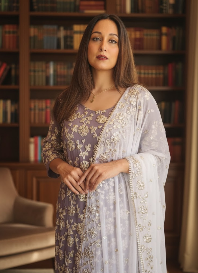 Pakistani Chiffon Gota Patti Suit – Graceful Wear for Women