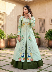 Satin Silk Lehenga Choli with Sequin Embroidery 3