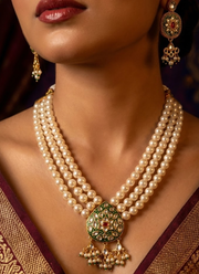 Kundan Necklace Set with Earrings & Pearls – Artificial Pearl Design 3