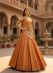 Silk Satin Lehenga Choli with Sequin Embroidery 1