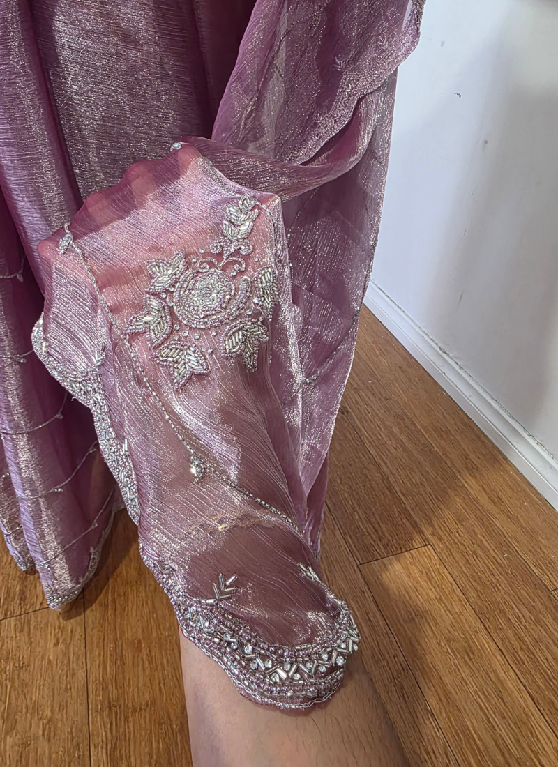 Silk Saree in Jimmy Choo Fabric with Kardana Hand Weaving + Blouse