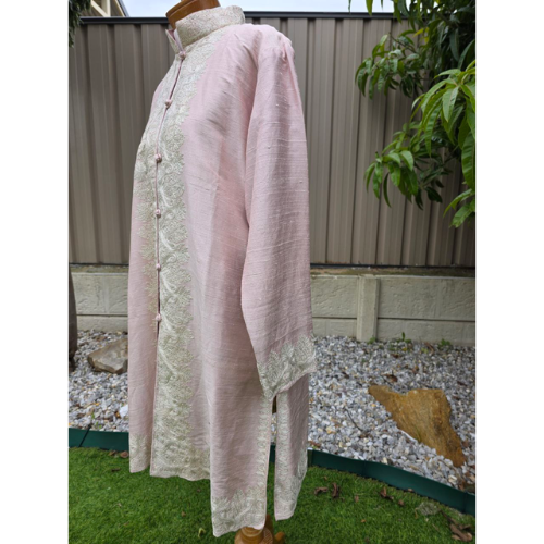Light Pink Winter Kashmiri Long Coat for Women