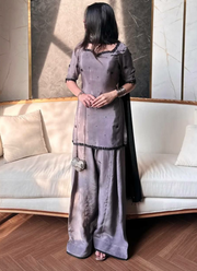 Heavy Crepe Silk Farshi Salwar Suit with Organza Dupatta 2