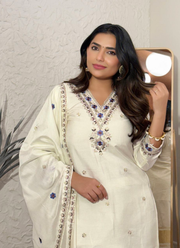 Luxury Viscose Silk Salwar Kameez with Embroidered Chanderi Dupatta 4