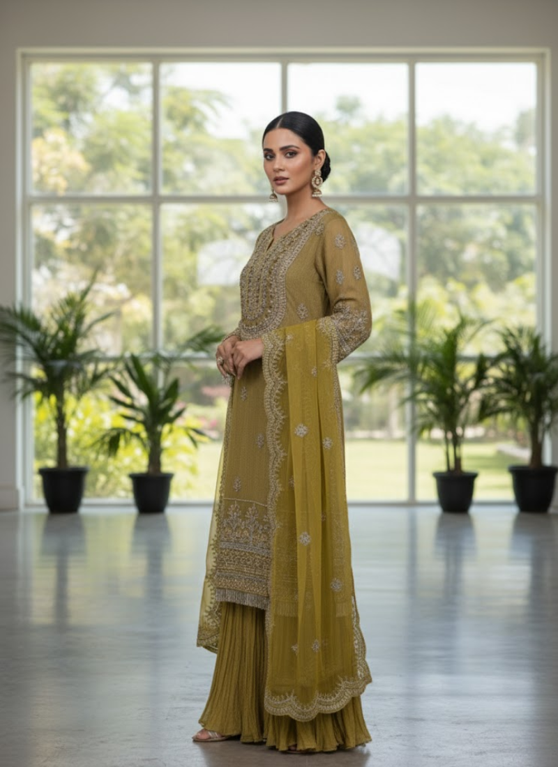Pakistani Salwar Suit – Vibrant Yellow Elegance