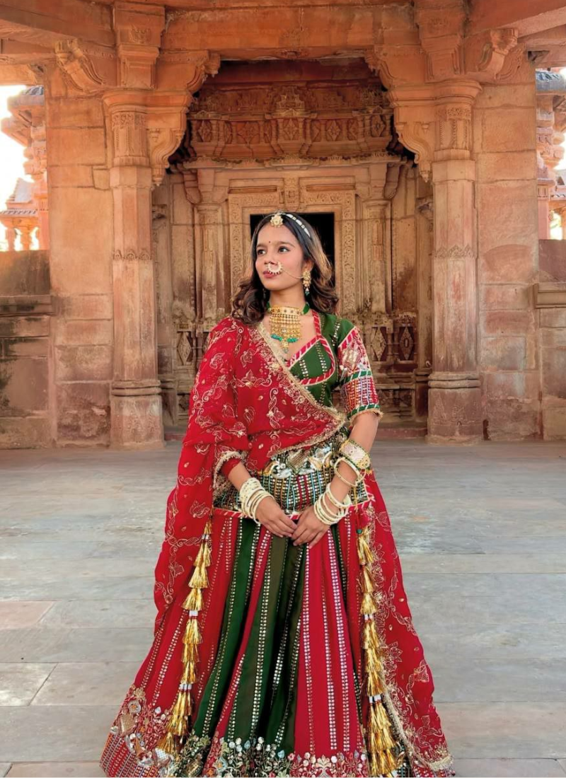Fox Georgette Bridal Lehenga Choli with Heavy Embroidery + Dupatta