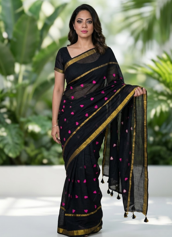 Love Buti Embroidery Mul Cotton Saree, buy Indian clothes online Australia
