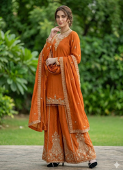 Crepe Sharara Set with Embroidered Dupatta 2