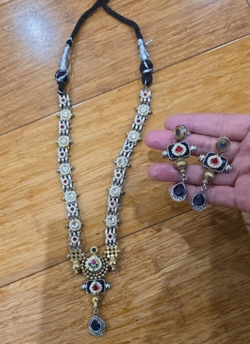 Samiksha Dual Tone Necklace Set ,Indian necklace set Australia - View 3