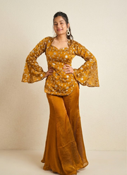 NC Moss Sharara Suit with Sequins Embroidery (Kurti + Palazzo) 5