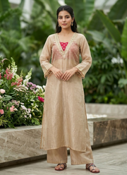 Designer Golden Tissue Salsa Kurta Set 4