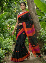 Barfi Khadi Handloom Saree with Blouse 2