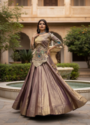 Silk Satin Lehenga Choli with Embroidery Work 1