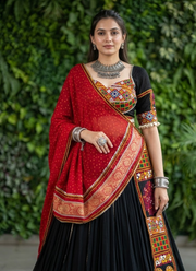 Rayon Kutchi Embroidery Lehenga 5