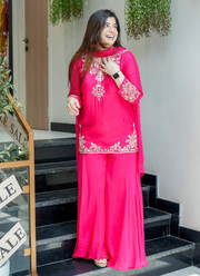 Mul Chanderi Sharara Suit with Handwork & Chiffon Dupatta (4‑Piece Set) 4