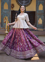 Viscose Jacquard Lehenga Set – Sequins & Zari Embroidery 3