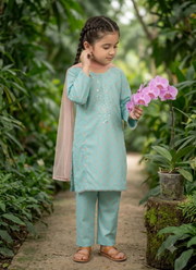 Girl’s Cotton Midi Shirt Set – Embroidery Work 3