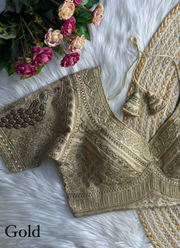 Roman Silk Women’s Blouse with Heavy Embroidery & Back‑Open Design 17