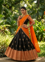 South-Style Kanjivaram Silk Lehenga – Indian Traditional Wedding Fashion Online Australia 3