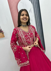 Chinon Lehenga Choli with Sequin Embroidered Jacket 4