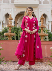 Luxury Chanderi Punjabi Suit with Heavy Embroidered Dupatta 2
