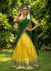 South-Style Kanjivaram Silk Lehenga, Luxury Indian Wedding Lehenga Online Australia 3