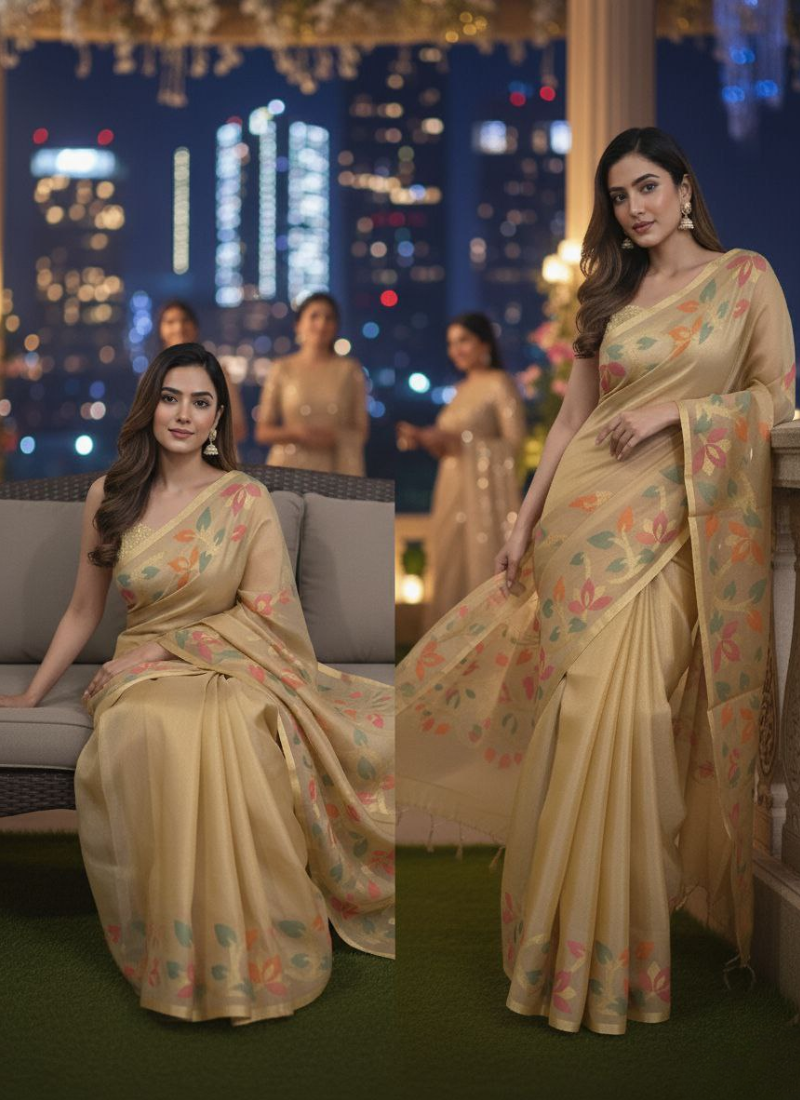 Banarasi Organza Tissue Saree - festive Banarasi saree