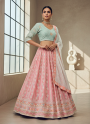 Faux Georgette Lehenga Choli with Sequin Dupatta 6