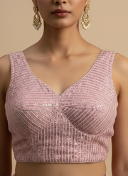 Glam Heavy Embroidery Deep Neck Party Blouse 3