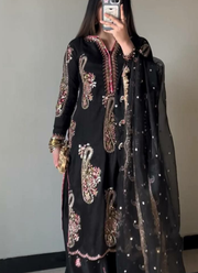 Heavy Chinon Palazzo Suit with Sequins Embroidery + Dupatta 2