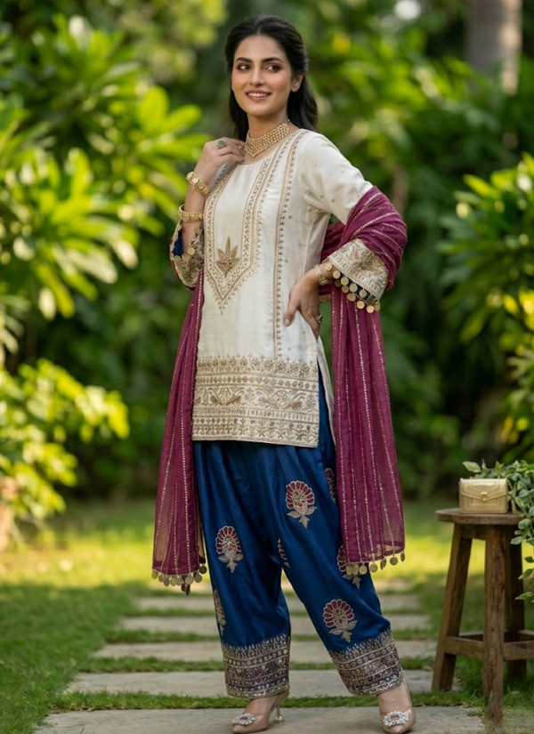 Silk Sharara Set with Georgette Dupatta