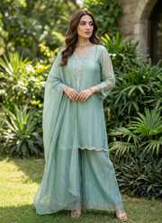 Salsa Tissue Kurta Palazzo Set  | Indian Party Outfit & Celebration Wear Australia 5