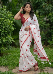 Love Buti Embroidery Mul Cotton Saree 3