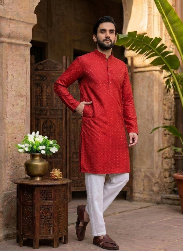 Jacquard Printed Kurta Pajama – Traditional Wear