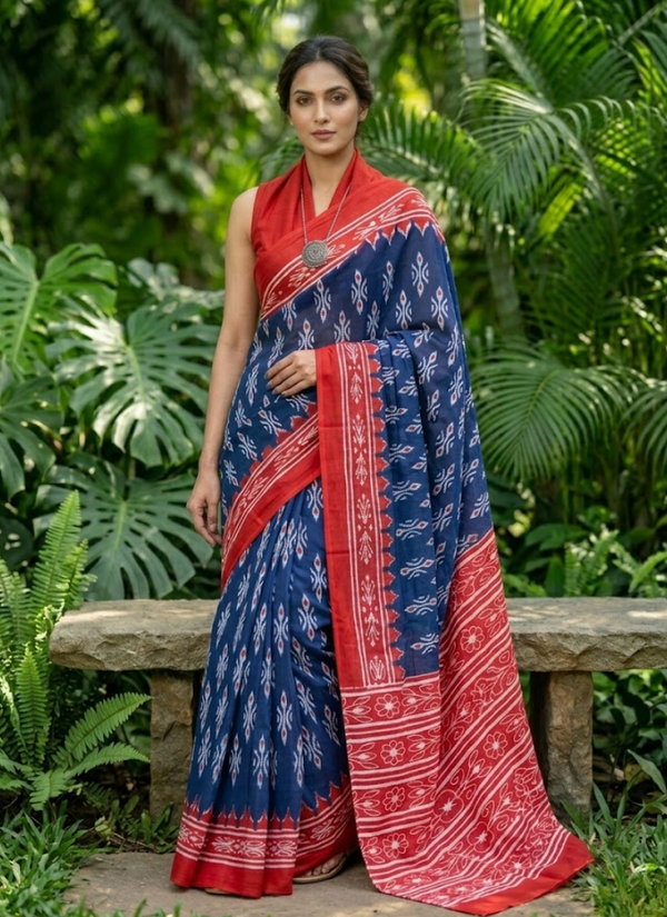 Pure Cotton Mulmul Saree with Blouse