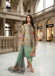 Mint Green Floral Organza Salwar Suit with Pearl Work 3