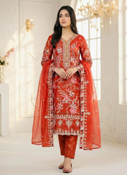 Crunchy Silk Punjabi Straight Suit with Heavy Embroidery + Dupatta 1