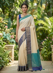 Silk Saree with Banarasi Katan Border & Blouse Piece 3