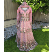 Pink Pakistani Anarkali Suit – Net Fabric with Embroidery 7
