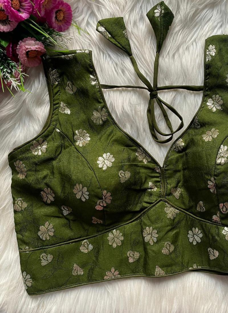 Cosmos Viscose Jequard Silk Women’s Blouse with Heavy Partywear Design