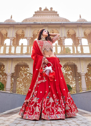 Vichitra Lehenga Choli with Heavy Sequin Embroidery 3