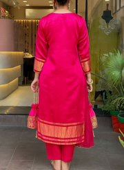Viscose Silk Punjabi Suit with Embroidered Dupatta Elegance 7