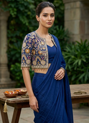 Chinnon Silk Drape Saree – Embroidery Sequence Work 3